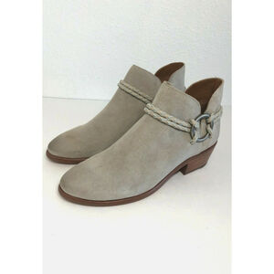 Frye Women's Carson Braided Harness Oiled Suede Western Boot Milkshake SZ 5.5